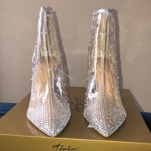 INC silver clear rhinestone booties - Picture 2 of 6